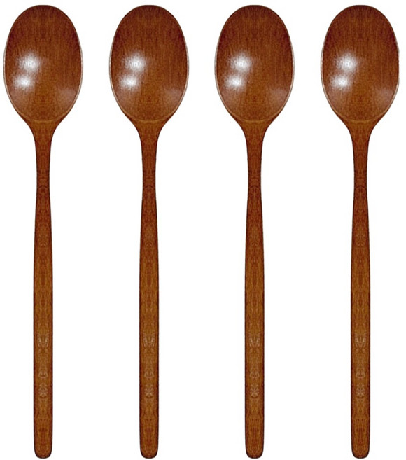 영수산업카멜 옻칠 장미목 원목 숟가락 나무, 4개, 단품