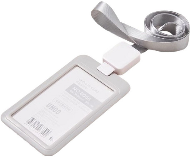 엠페니 릴홀더 사원증 케이스 목걸이 사각, 사각 그레이, 1개