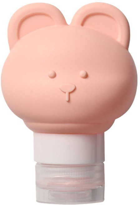골드팡 실리콘 곰돌이 화장품 여행용 공병 80ml, 1개, 베어 핑크