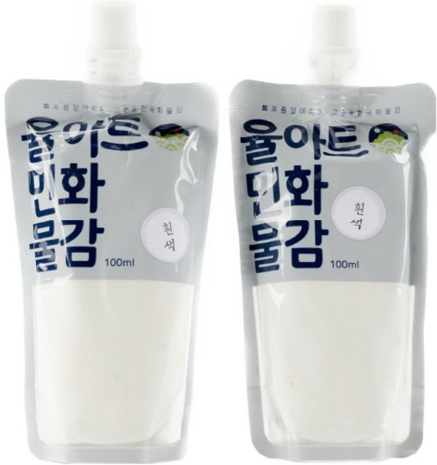 율아트 민화 물감 흰색, 100ml, 2개