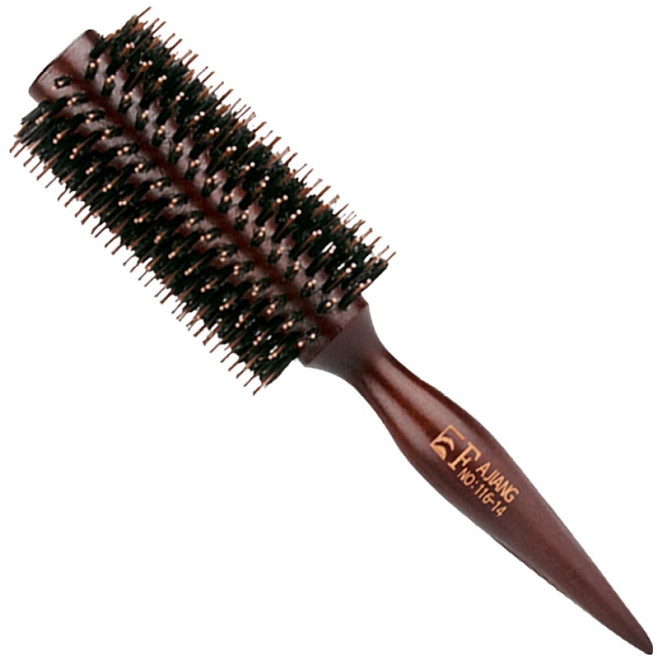테네져 이에프 전문 스타일링 롤 우드 헤어브러쉬 5호, 1개, 우드갈색