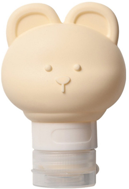 골드팡 실리콘 곰돌이 화장품 여행용 공병 80ml, 1개, 베어 크림