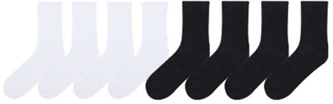 스위스밀리터리 남성용 데일리 스포츠 중목 양말 8켤레, 혼합색상, 1세트