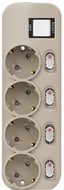 터논 밀크탭 멀티탭 4구, 2.5m, 모카라떼, 1개