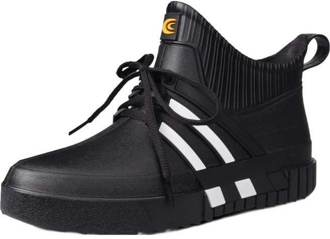 슈퍼카미트 남성용 방수 논슬립 경량 캐주얼 레인부츠