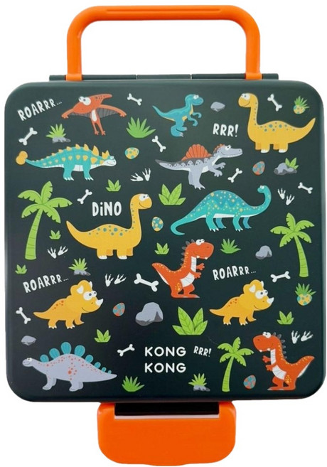 콩콩 큐브 밀폐 도시락통, 딥그린 공룡, 1개
