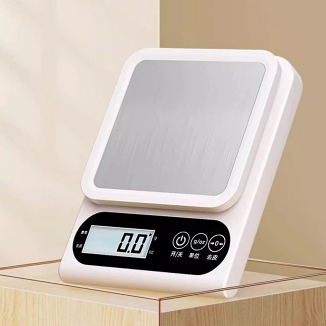 Mass 高精準度廚房電子秤 附托盤, LFS4G218WT, 白色, 3kg