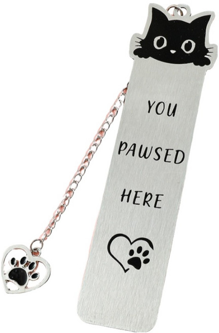 플로우코드 고양이 책갈피, 실버, 1개