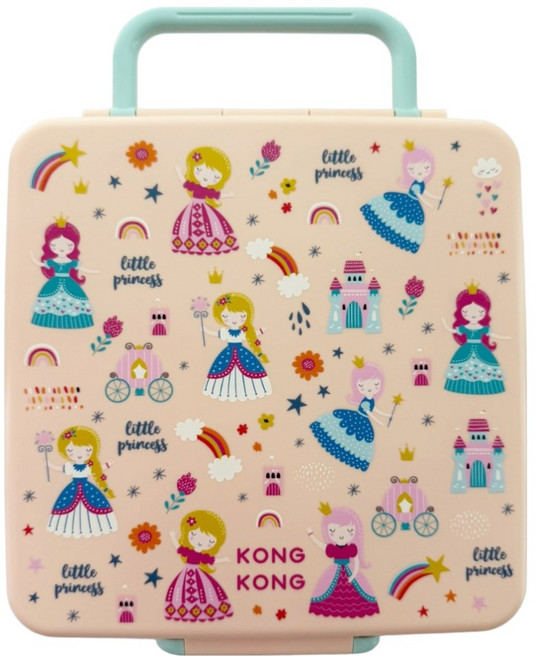 콩콩 큐브 밀폐 도시락통, 핑크 공주, 1개