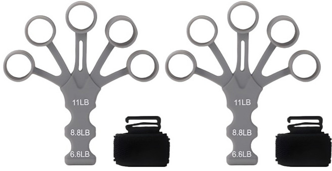 저스트픽 손가락 트레이닝 악력기 2p 세트, 그레이, 1세트