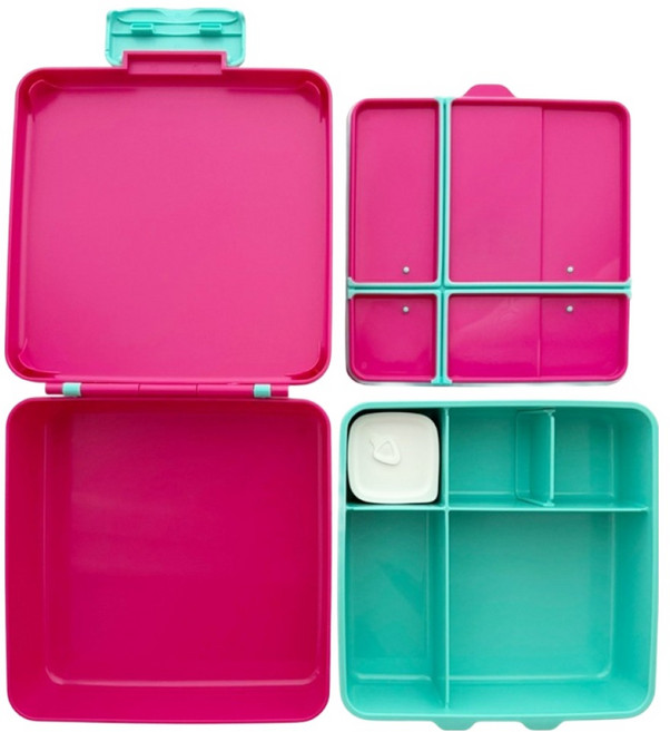 콩콩 큐브 밀폐 도시락통, 핫핑크, 1개