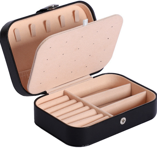 세컨드베스트 사각 이중 보관 악세사리보관함 16 x 11 x 5 cm, 블랙, 1개