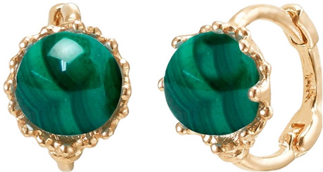 semijuwelry 14K 叮叮石 單扣式 孔雀石 耳環