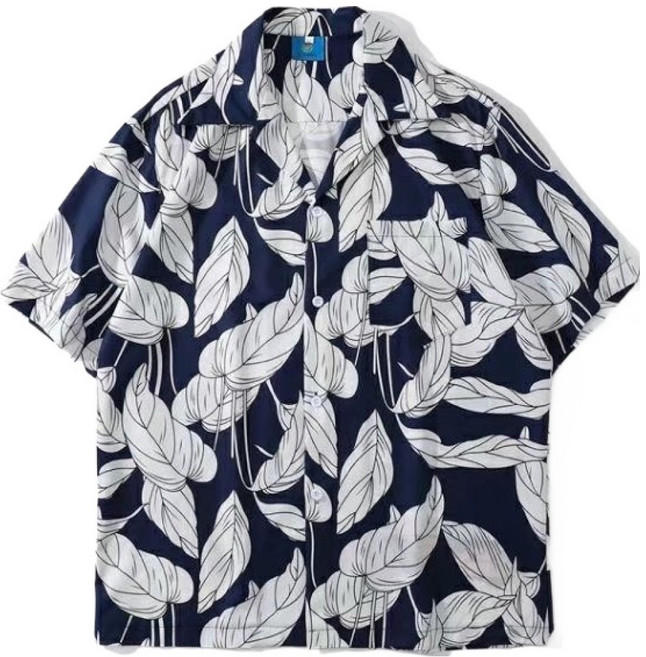 男款寬鬆夏威夷襯衫 2123