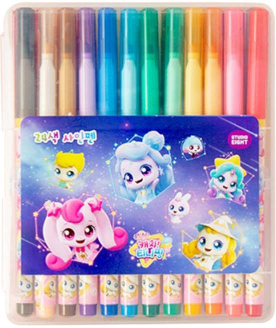 캐치티니핑5 24색 사인펜, 혼합색상, 1개