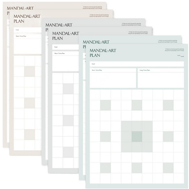 리코즈 만다라트 모노 플래너 3종 x 2p 세트, 혼합색상, 1세트