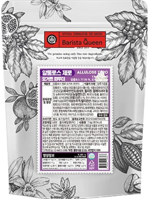 바리스타퀸 알룰로스 제로 요거트 파우더, 1kg, 1개입, 1개