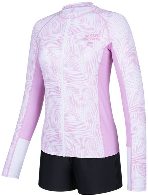 레노마 수영복 여성용 야자수 기본핏 집업 래쉬가드 세트 RN-LS2F521