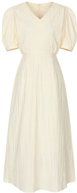 올리브데올리브 여성용 브이넥 자수 롱 원피스