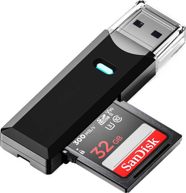 일리온 USB 3.0 블랙박스 SD카드 / Micro SD TF 카드리더기, 블랙, 1개