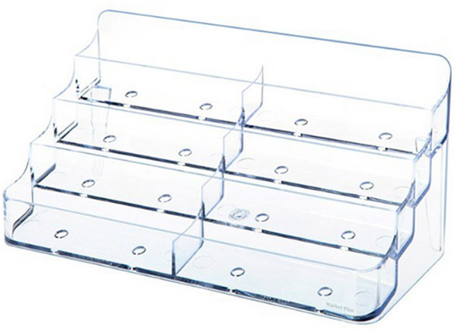 마켓플랜 심플 투명 명함꽂이, 1개, 4단