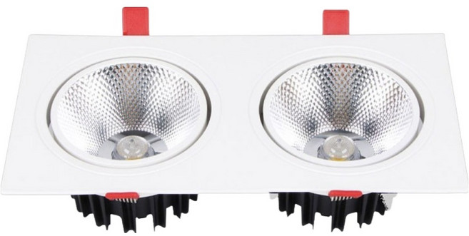 Wonha LED DS Dura COB 2孔 崁燈 40W 無頻閃 自然白光, 白色, 1個