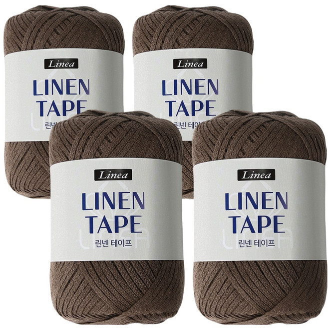Linea 亞麻帶狀紗線 包編織線 45g 90m, 4捲, #2005