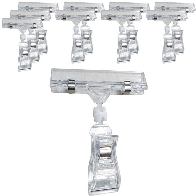 코히모 양방향 관절형 POP 클립 투명 5W0139, 10개