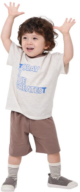 KIDSCOMO Samsoni 男童透氣Titi短袖上學服套裝