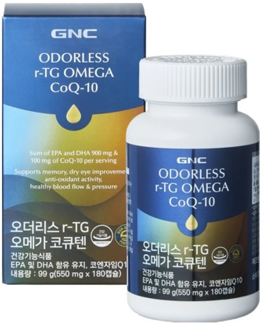 GNC 오더리스 알티지 오메가 코큐텐 99g, 1개, 180정 - 쿠팡