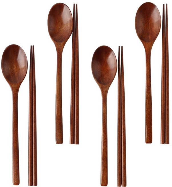 이와이엔스토리 옻칠 4인 수저 세트, 숟가락 4p + 젓가락 4p, 1세트