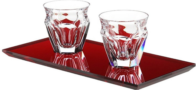 Baccarat 크리스탈 아코어 트레이 커피 잔 세트 2805283, 1세트