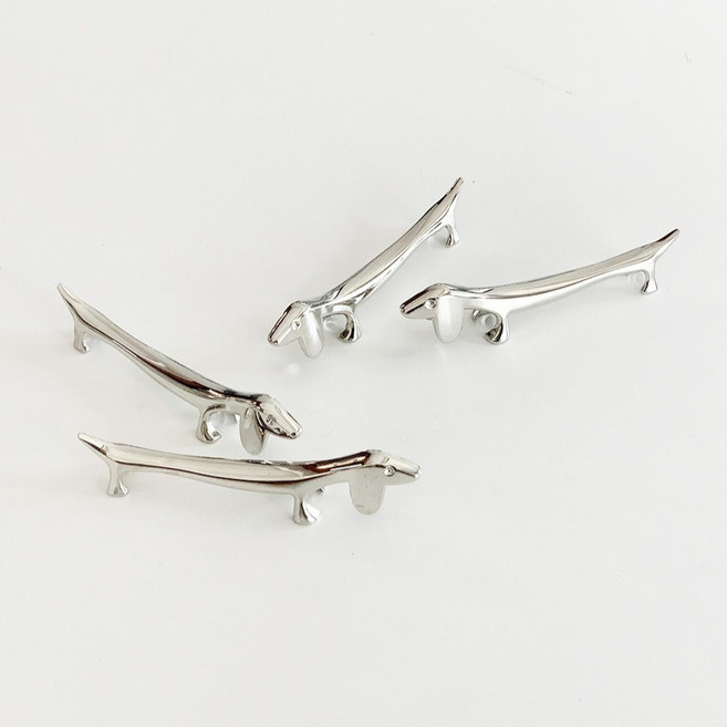 아카시아 닥스훈트 수저받침, 4개