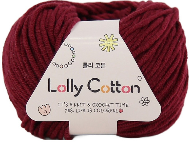 앵콜스 롤리코튼 뜨개실, 30 버건디, 1개