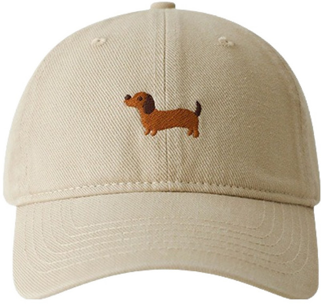 더플로우커머스 닥스훈트 강아지 자수 사이즈 조절 야구모자