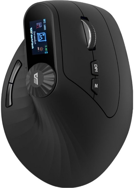 다크플래쉬 인체공학 버티컬 무선 블루투스 마우스, 블랙, FLO-5