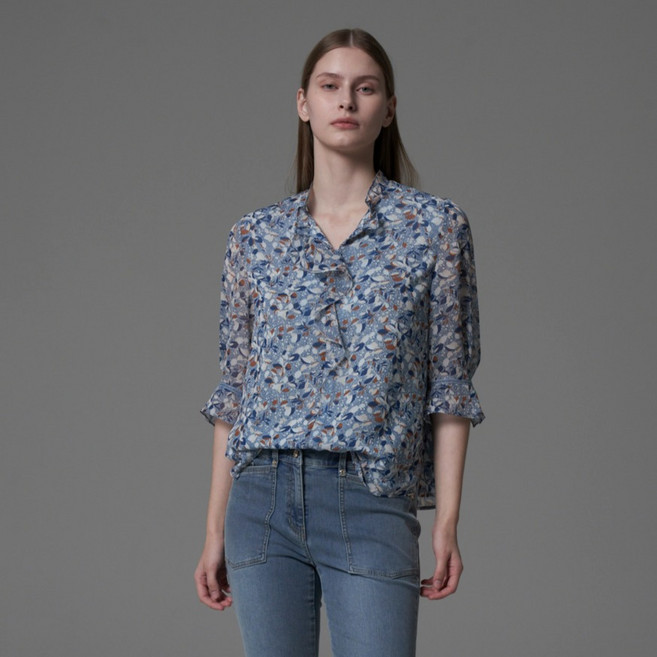 올리비아로렌 여성용 쉬폰 프린트 블라우스 VOCNL5M4141