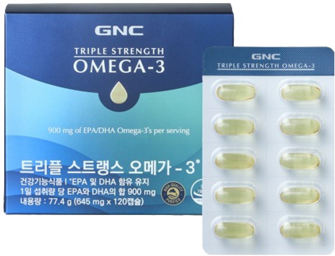 GNC 트리플스트랭스 오메가3 77.4g, 1개, 120정