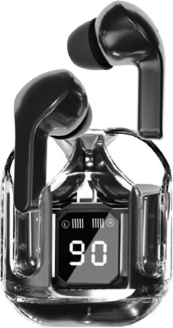 템플러 LCD 디스플레이 탑재 투명 무선 블루투스 이어폰, BT-W500, 블랙