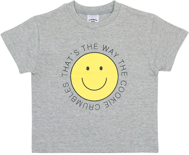레인보우키즈 아동용 통기성 쿠키스마일 반팔티