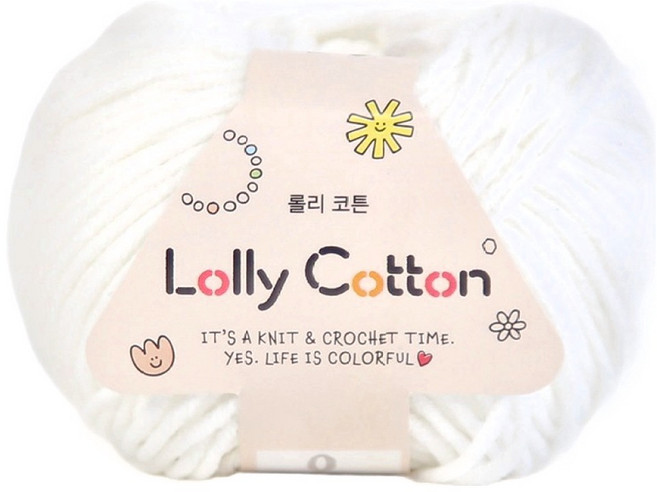 앵콜스 롤리코튼 뜨개실, 00 화이트, 1개