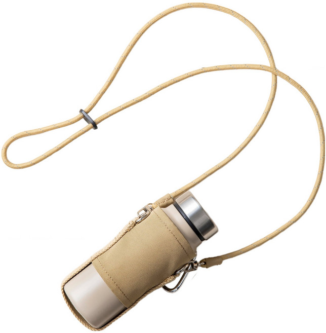 PEACOCK 나들이 필수품 보온보냉 텀블러 + 가방 세트 400ml, 베이지(텀블러), 베이지 CAC(가방), 1세트