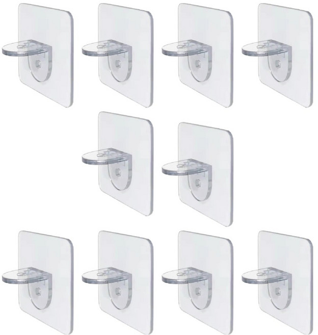 피앤케이 선반 고정 받침 지지대 브라켓, 투명, 10개