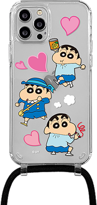 코쿼드 짱구 말랑말랑 목걸이 스트랩 휴대폰 케이스