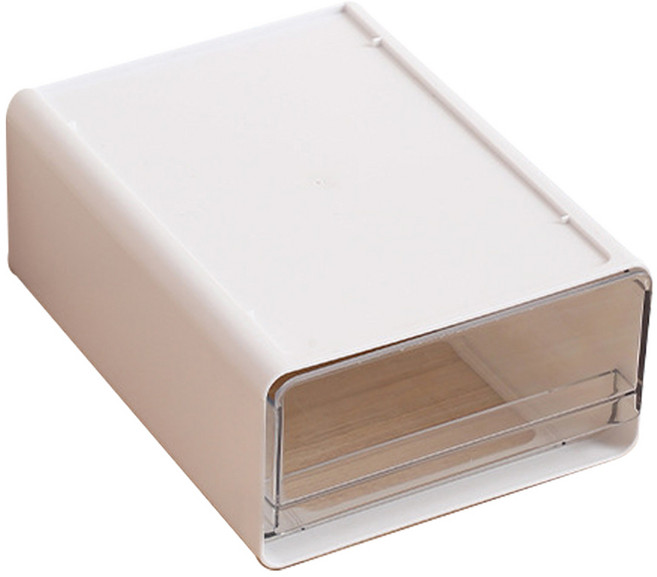 온앤룸 투명창 사무용품정리함 소형, 화이트, 1단