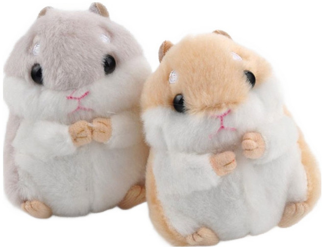 아이끌레 오구 햄스터 키링 2종 세트, 10cm, 그레이, 브라운, 1세트