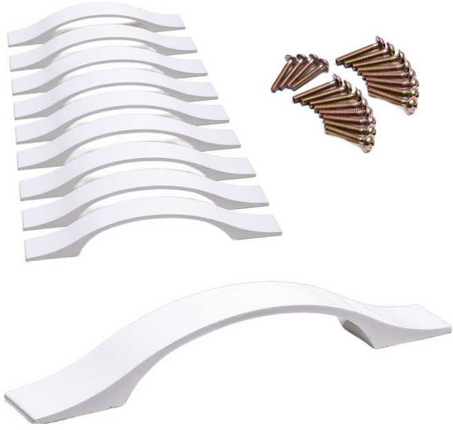 손잡이세상 싱크대 2구 가구손잡이 P96, 화이트, 10개