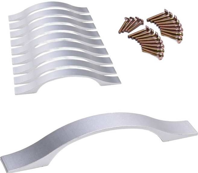 손잡이세상 싱크대 2구 가구손잡이 P96, 실버, 10개