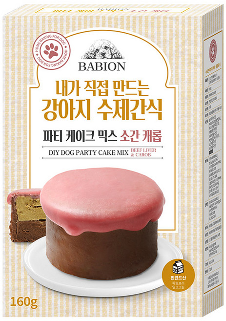 바비온 강아지 파티 케이크 믹스, 혼합맛(소간/캐롭/바나나/단호박/비트), 160g, 1개