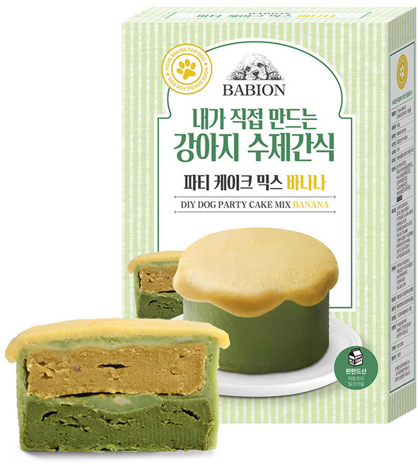 바비온 강아지 파티케이크 믹스 바나나 DIY 수제간식, 혼합맛(바나나/단호박/시금치), 160g, 1개